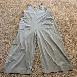 Everlane Jumpsuit Cotton Tank Tee Material Blue / gray Romper Small